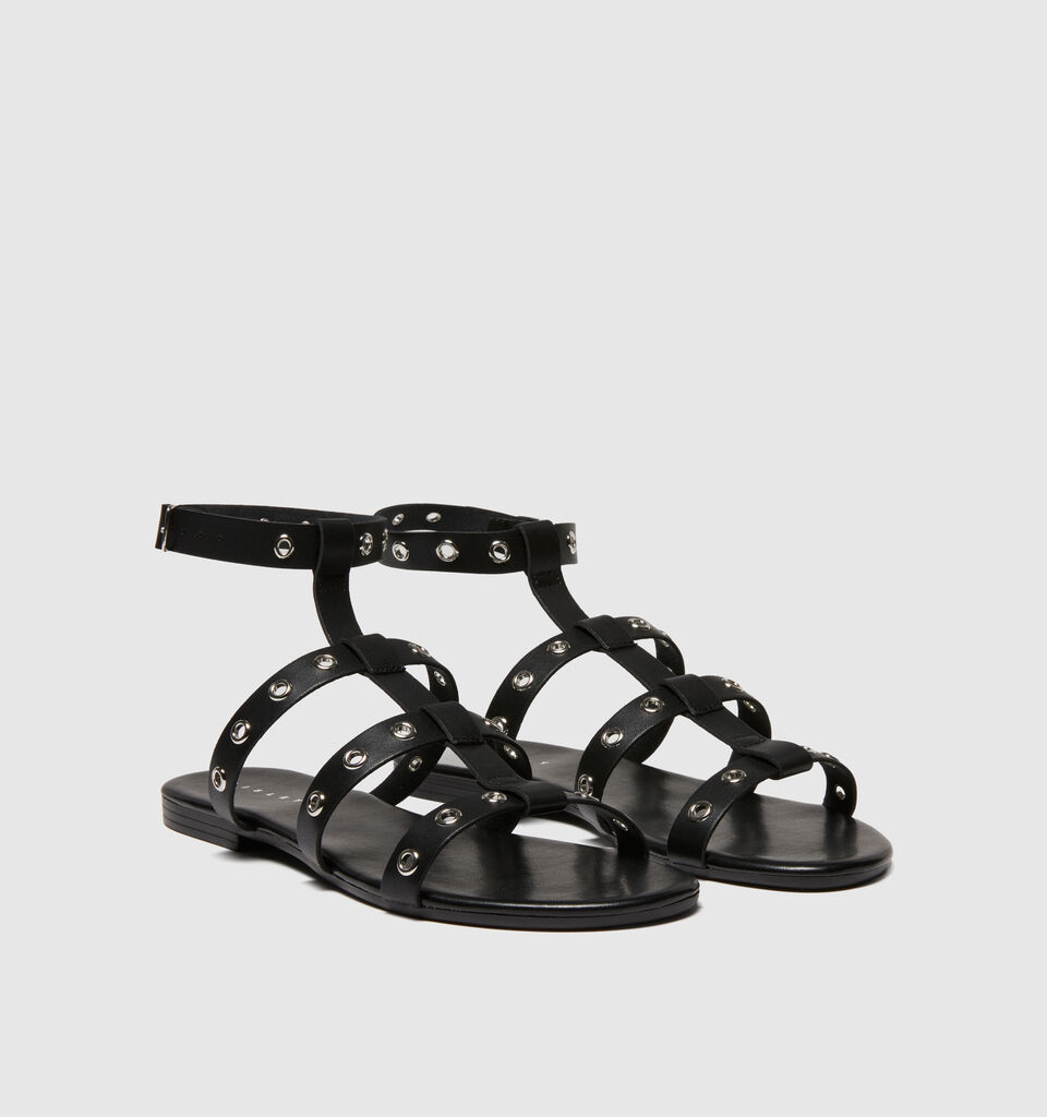 Flat sandals with strap - women's sandals and slippers - Black | Sisley image number 1